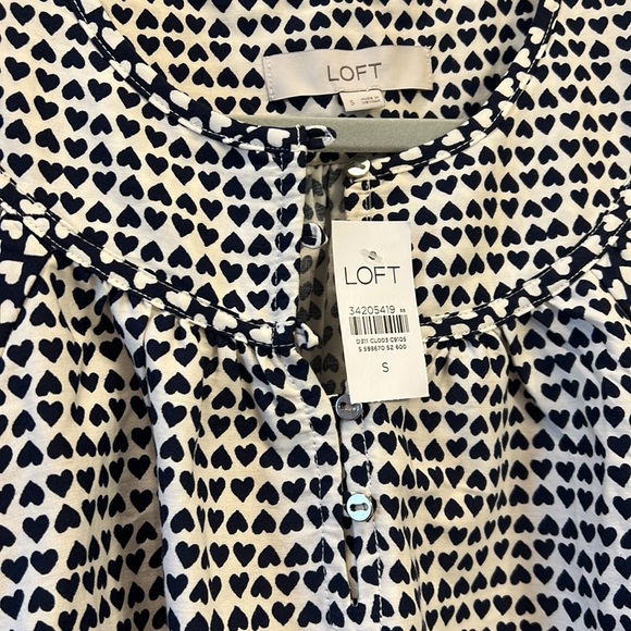 LOFT Heart and Dot Blouse - Picture 2 of 3